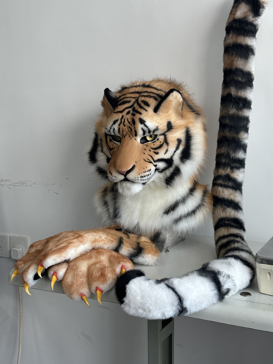 [Premade] Tiger Realistic Fursuit Partial Furry Costumes Mask Headdress