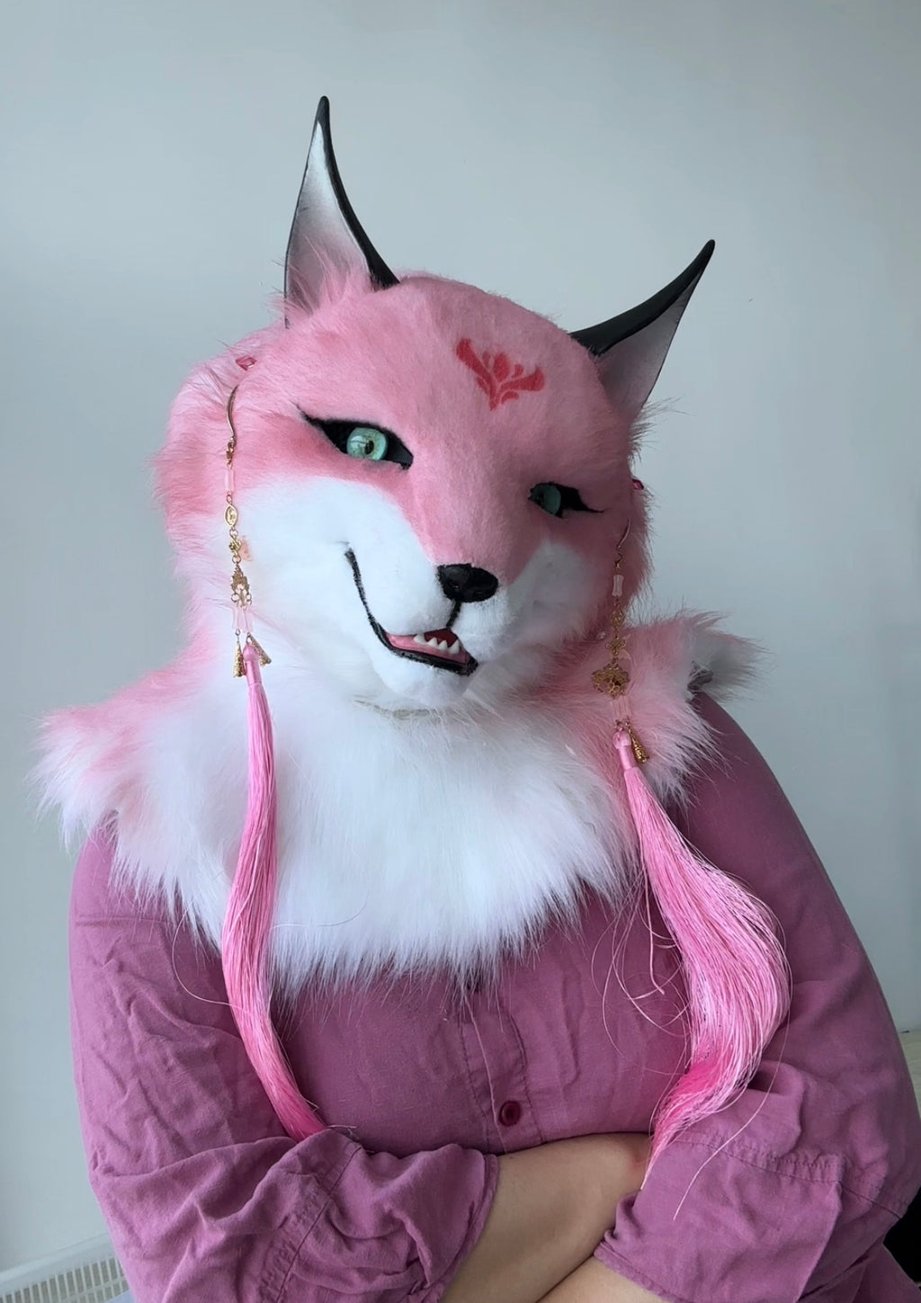 [Premade] Semi Realistic Fox Fursuit Head Furry Costumes Mask Headdress