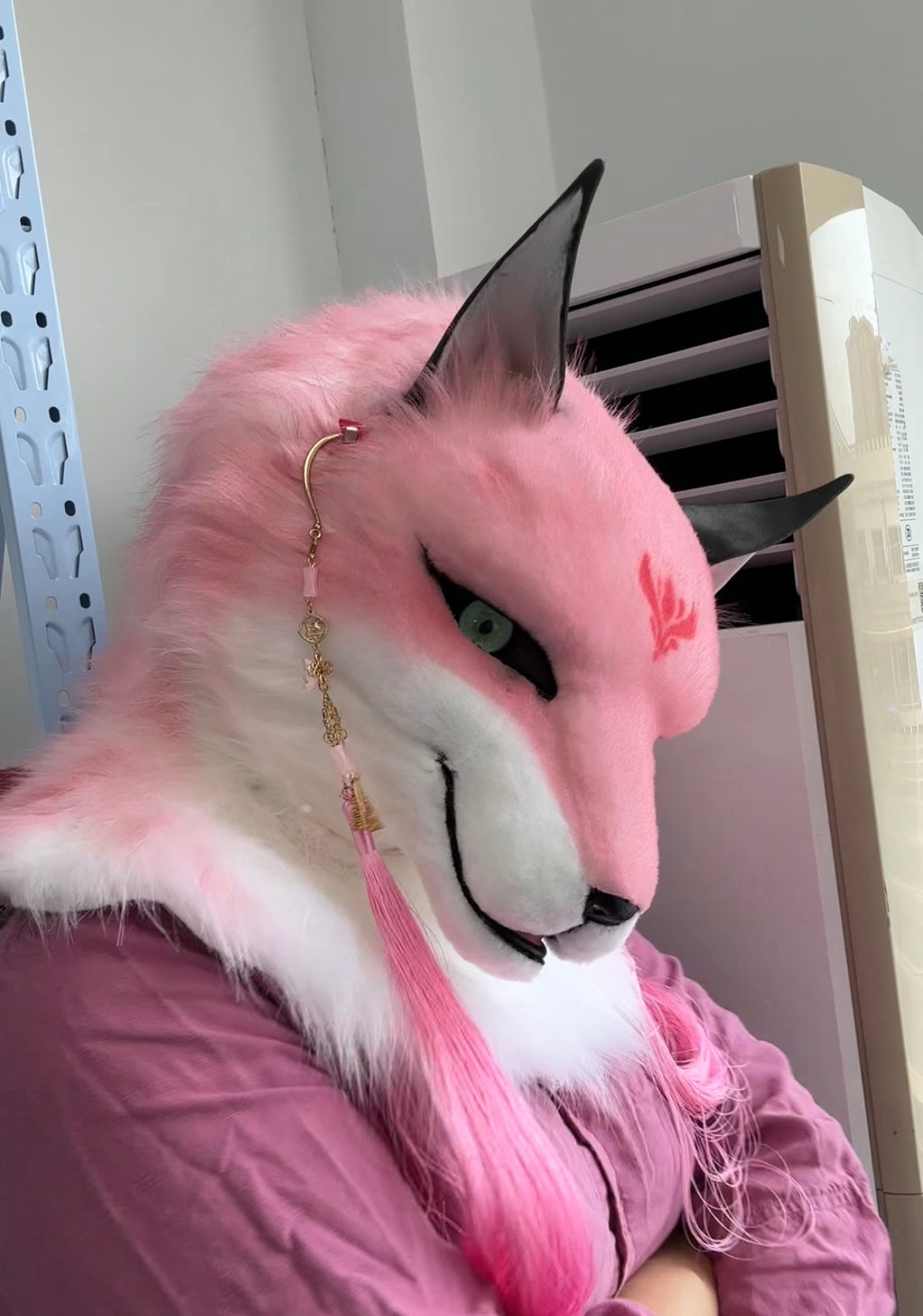 [Premade] Semi Realistic Fox Fursuit Head Furry Costumes Mask Headdress