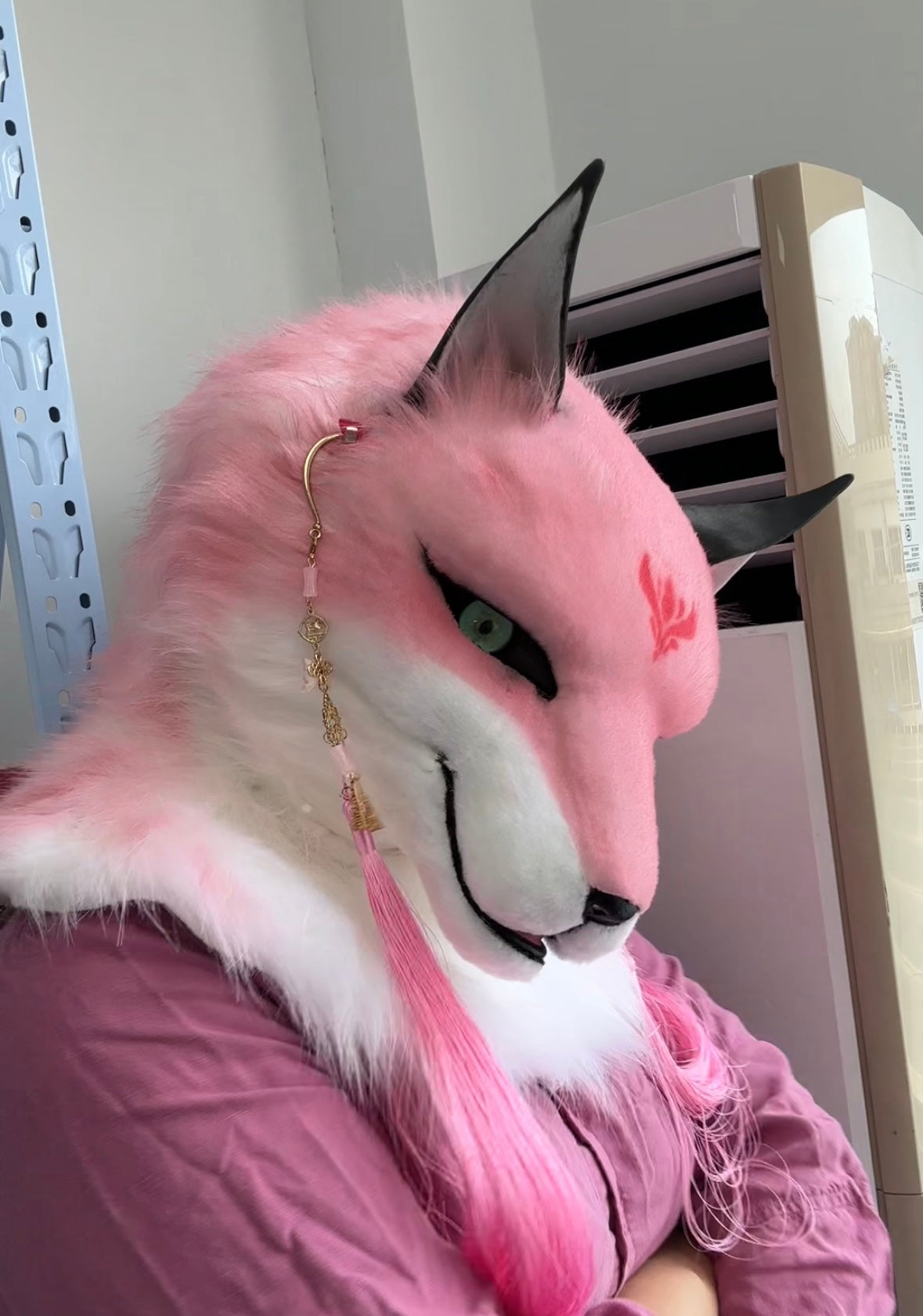 [Premade] Semi Realistic Fox Fursuit Head Furry Costumes Mask Headdress
