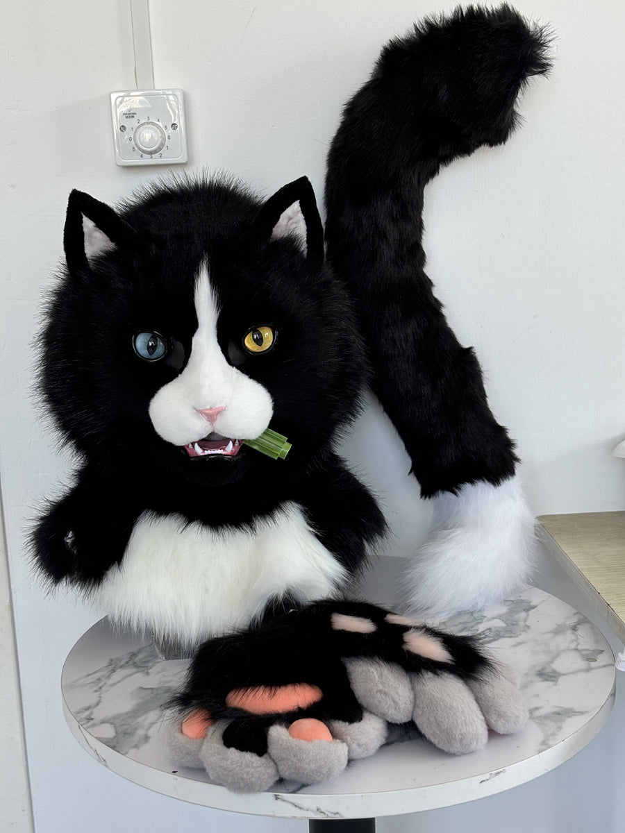 [Premade] Cute Cat Realistic Fursuit Partial Furry Costumes Mask Headdress