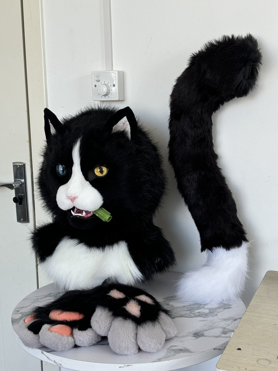 [Premade] Cute Cat Realistic Fursuit Partial Furry Costumes Mask Headdress