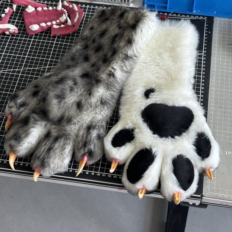 [Premade] Snow Leopard Realistic Fursuit Partial Furry Costumes Mask Headdress
