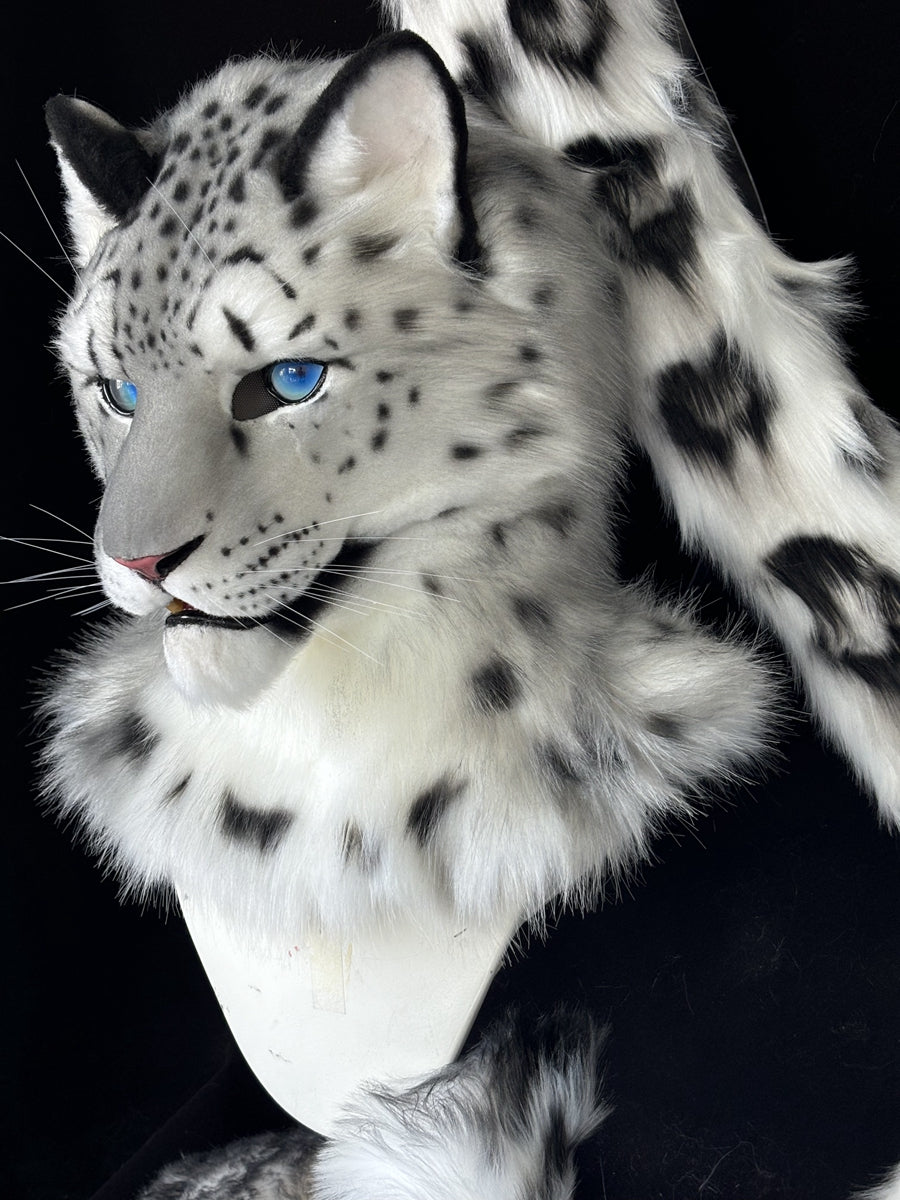 [Premade] Snow Leopard Realistic Fursuit Partial Furry Costumes Mask Headdress
