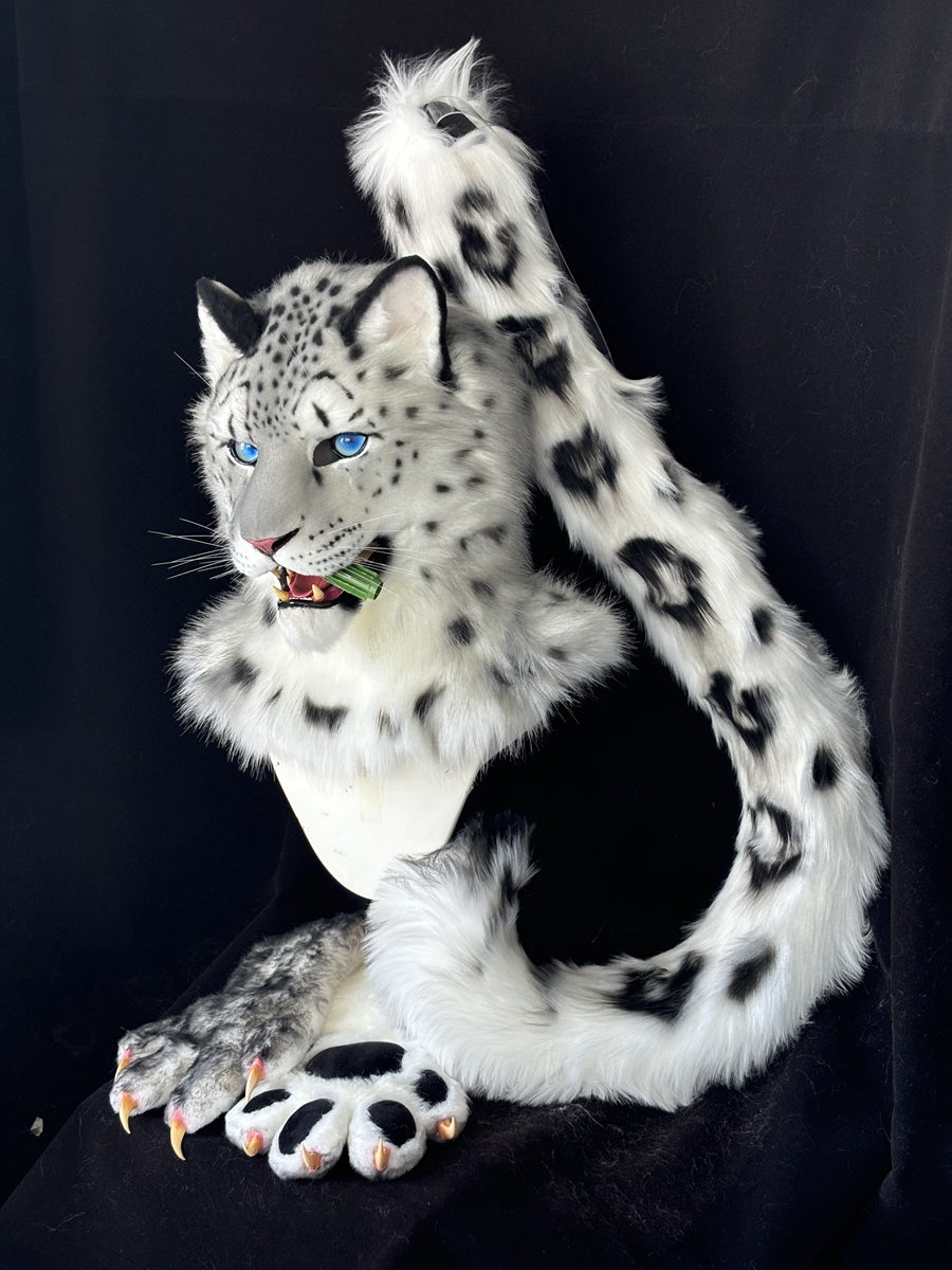 [Premade] Snow Leopard Realistic Fursuit Partial Furry Costumes Mask Headdress