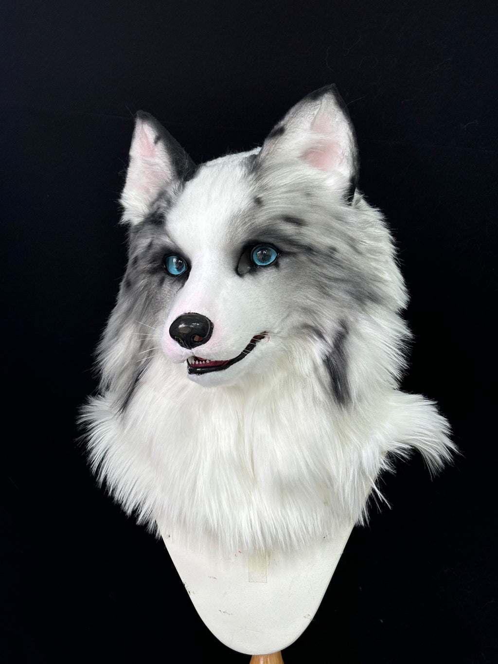 [Premade] Border Collie Dog Realistic Fursuit Head Furry Costumes Mask Headdress