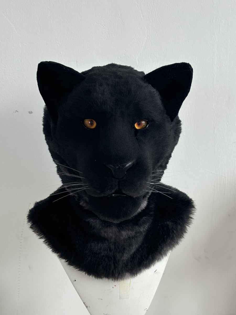 [Premade] Black Panther Realistic Fursuit Head Furry Costumes Beast Mask Headdress
