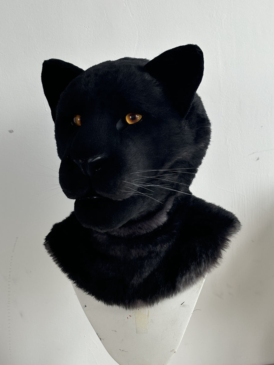 [Premade] Black Panther Realistic Fursuit Head Furry Costumes Beast Mask Headdress