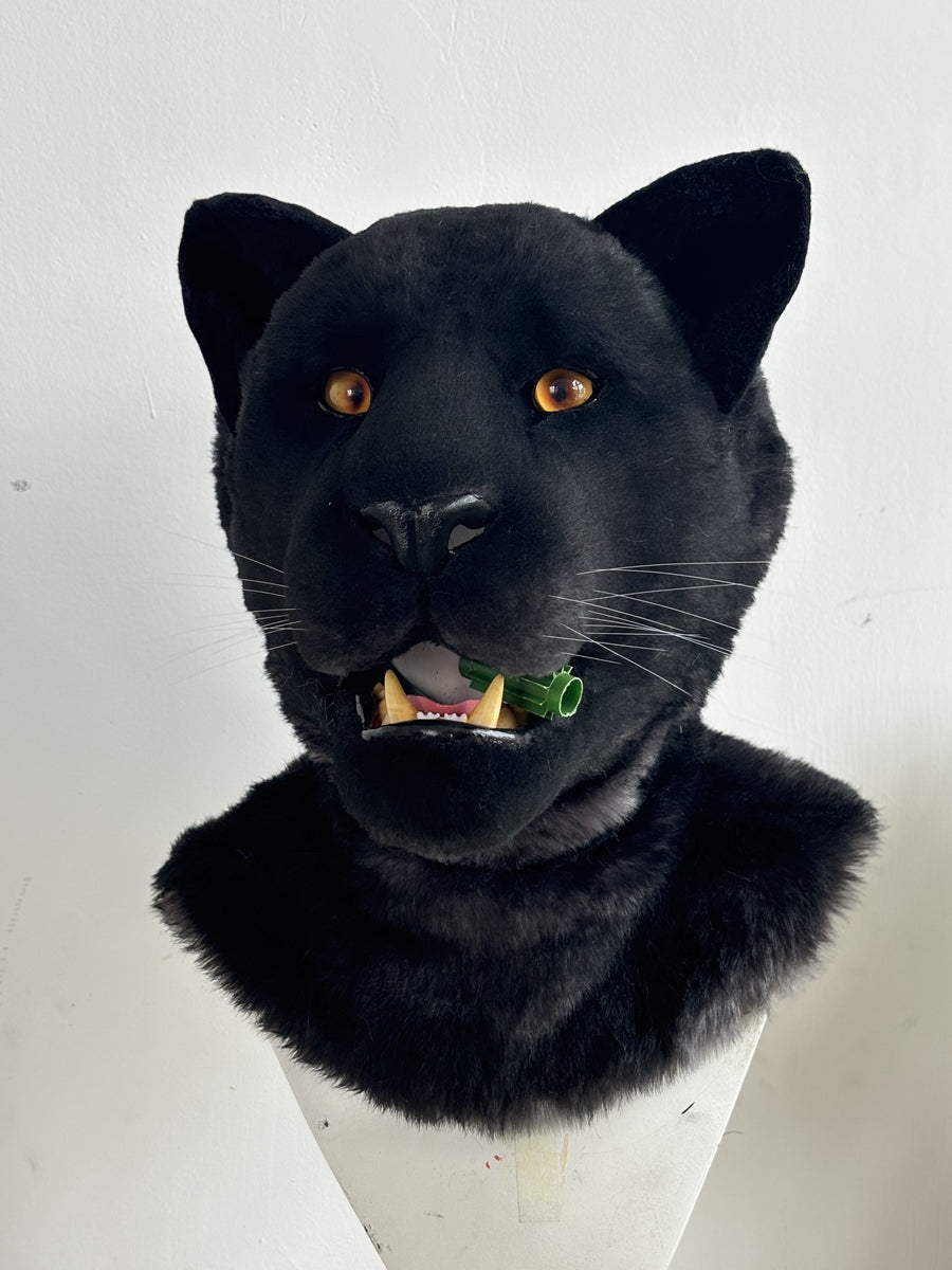 [Premade] Black Panther Realistic Fursuit Head Furry Costumes Beast Mask Headdress