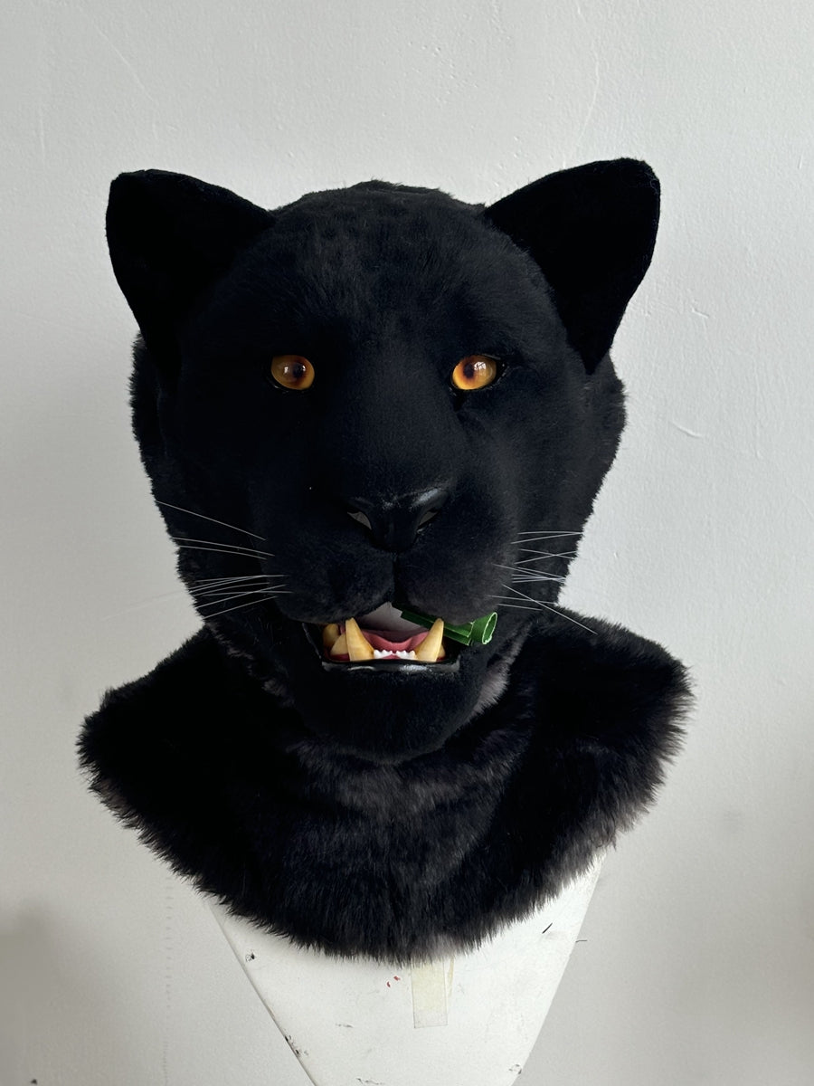 [Premade] Black Panther Realistic Fursuit Head Furry Costumes Beast Mask Headdress