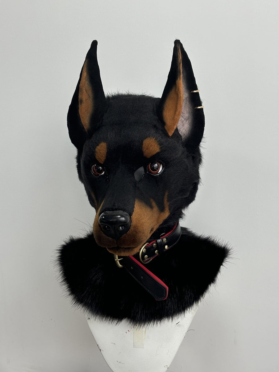 [Premade] Doberman Dog Realistic Fursuit Head Furry Costumes Mask Headdress