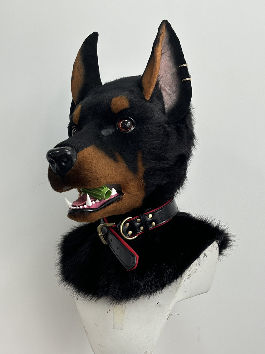 [Premade] Doberman Dog Realistic Fursuit Head Furry Costumes Mask Headdress