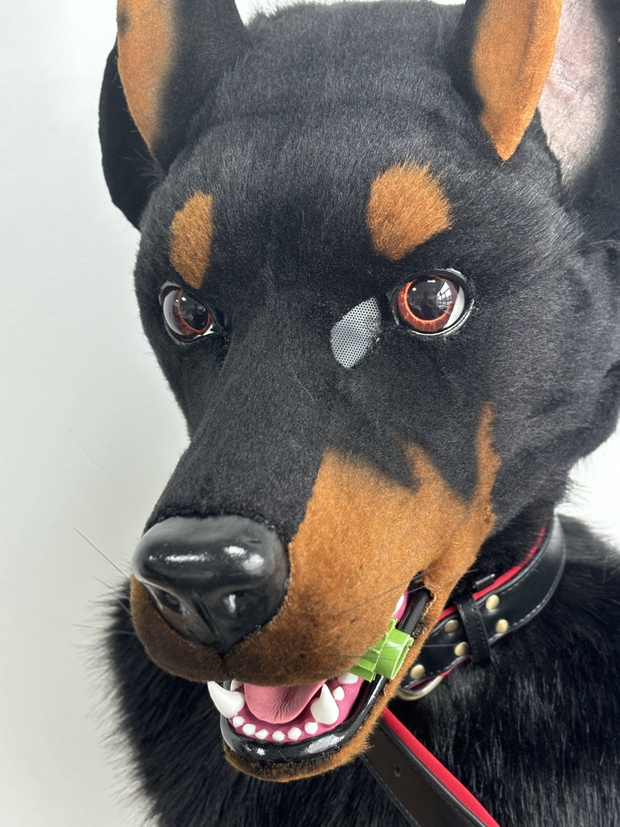 [Premade] Doberman Dog Realistic Fursuit Head Furry Costumes Mask Headdress