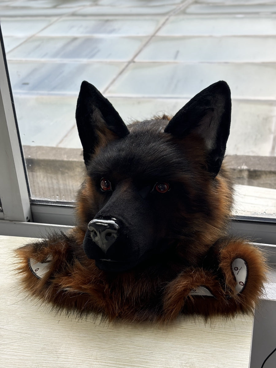 [Premade] German Shepherd Dog Realistic Fursuit Head Furry Costumes Mask Headdress