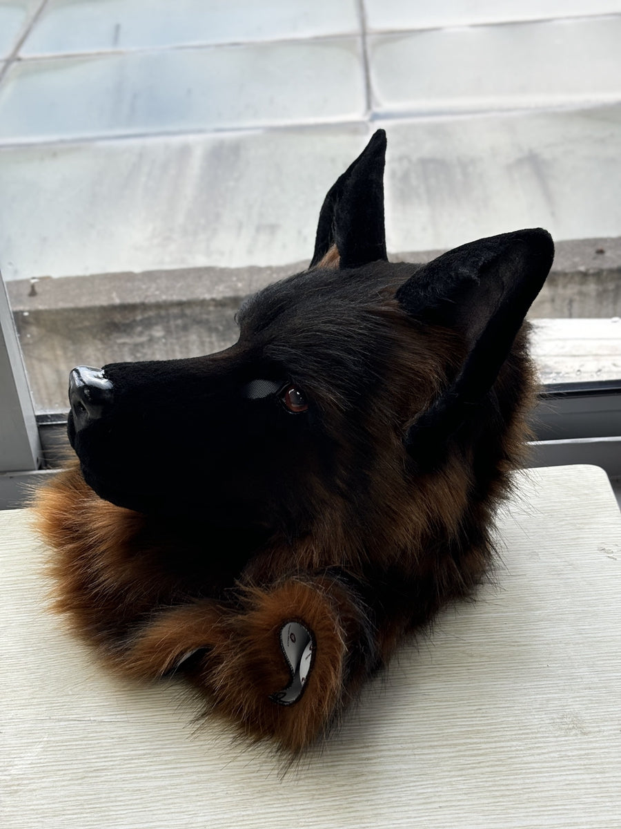 [Premade] German Shepherd Dog Realistic Fursuit Head Furry Costumes Mask Headdress