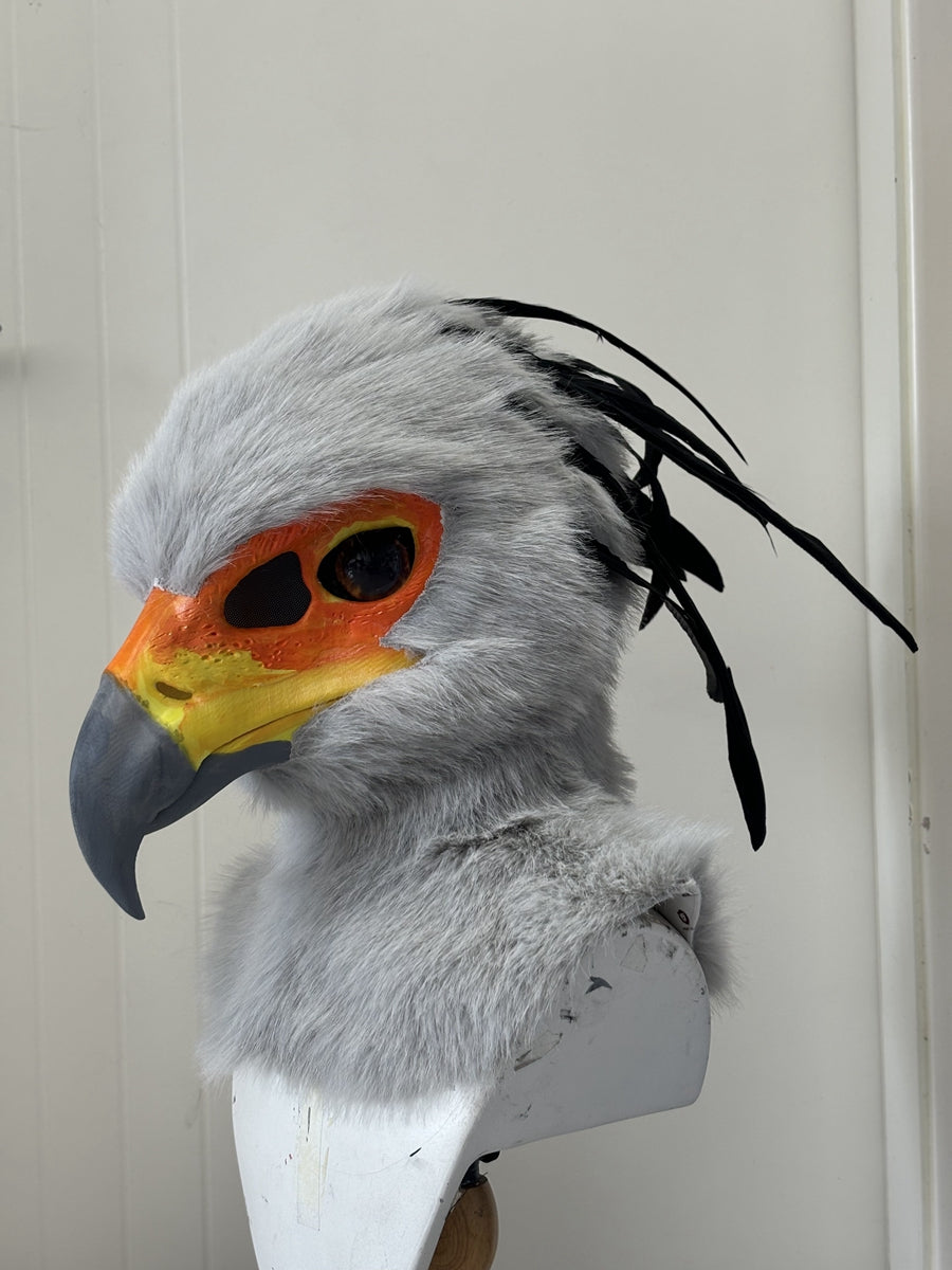 [Premade] Secretarybird Realistic Fursuit Head Movable Jaw Birds Mask