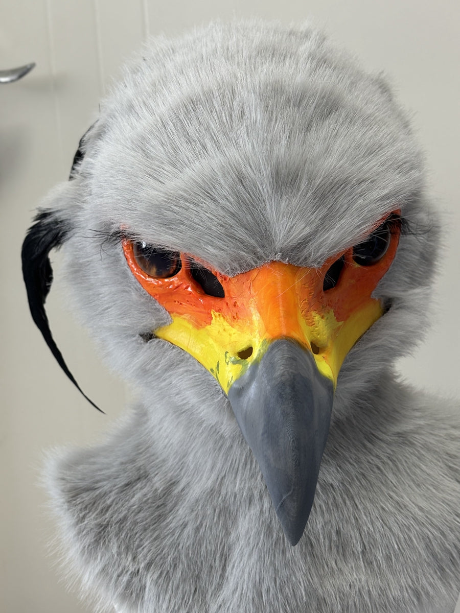 [Premade] Secretarybird Realistic Fursuit Head Movable Jaw Birds Mask