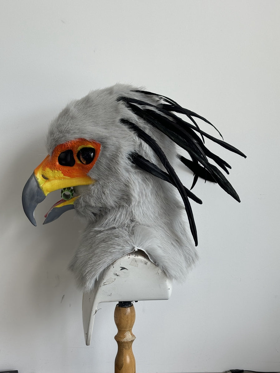 [Premade] Secretarybird Realistic Fursuit Head Movable Jaw Birds Mask