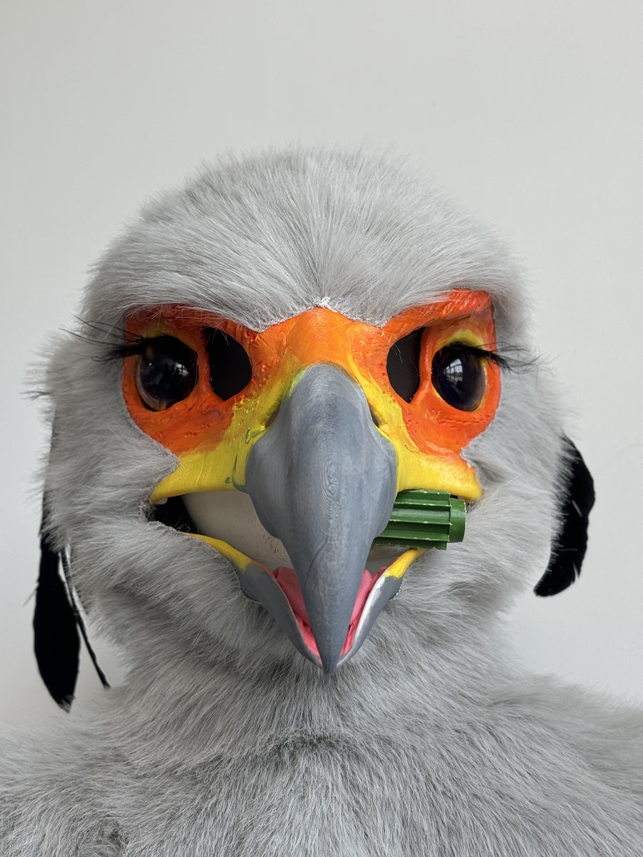[Premade] Secretarybird Realistic Fursuit Head Movable Jaw Birds Mask