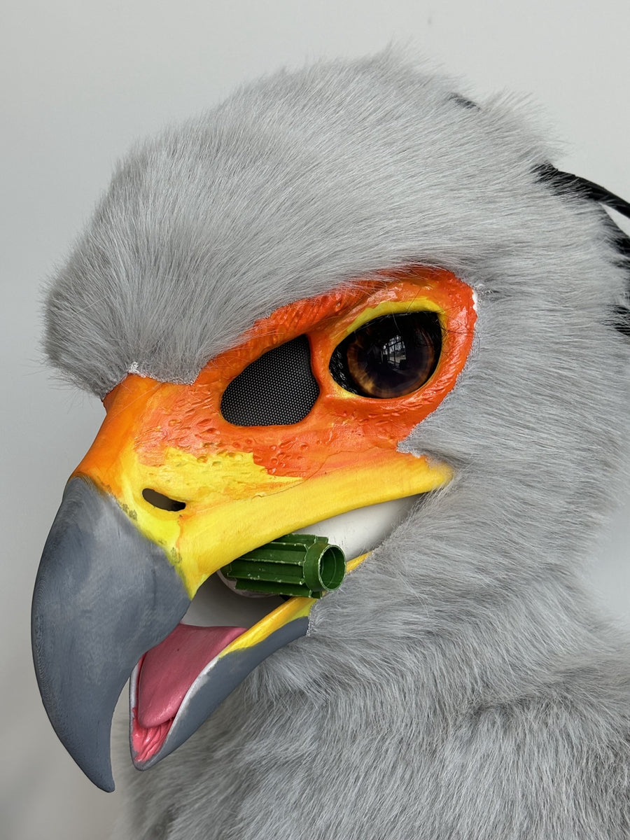 [Premade] Secretarybird Realistic Fursuit Head Movable Jaw Birds Mask