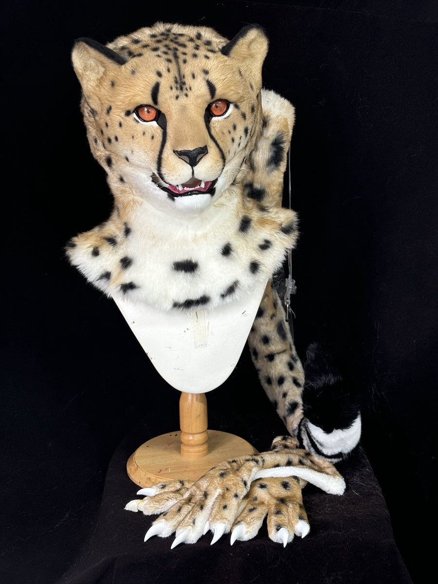 [Premade] Cheetah Realistic Fursuit Partial Furry Costumes Mask Headdress