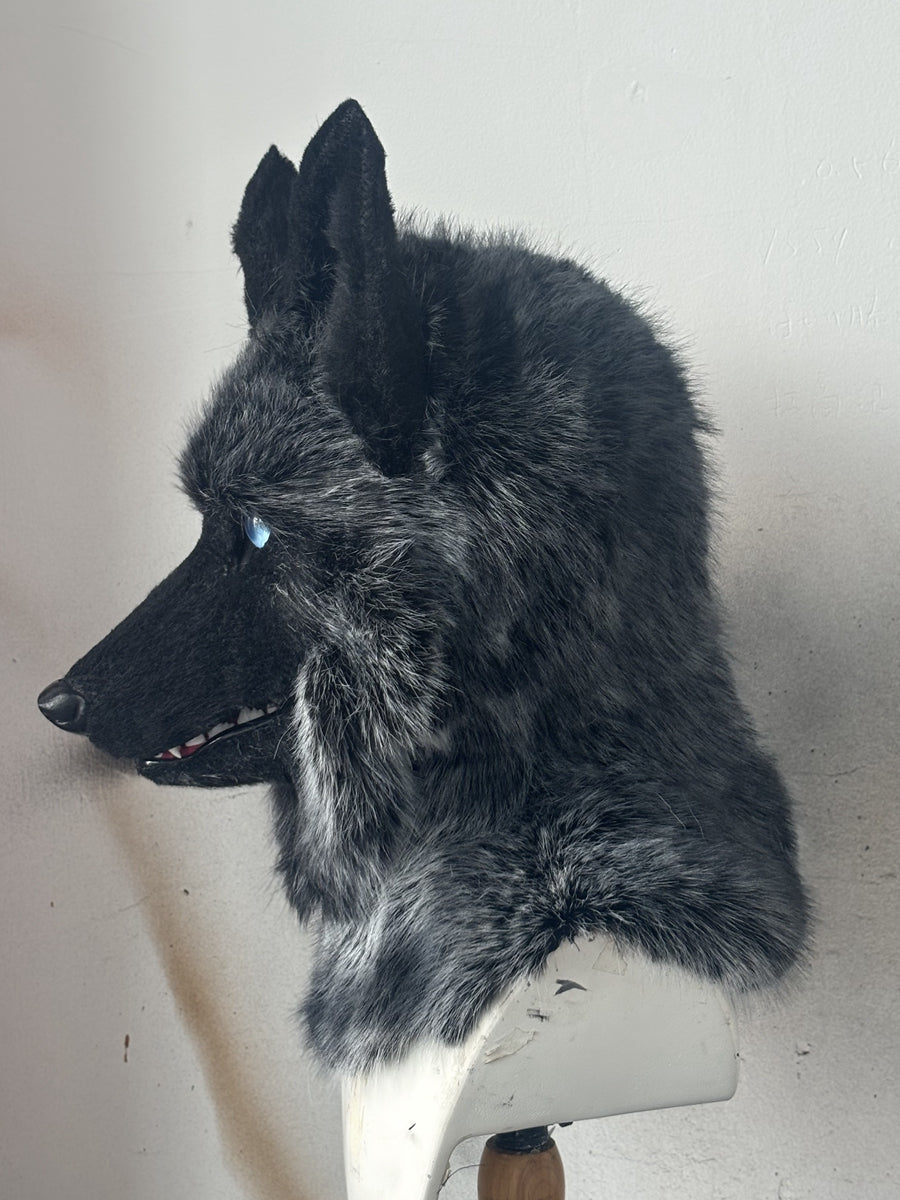 [Premade] Gray Wolf Realistic Fursuit Head Furry Costumes Mask Headdress