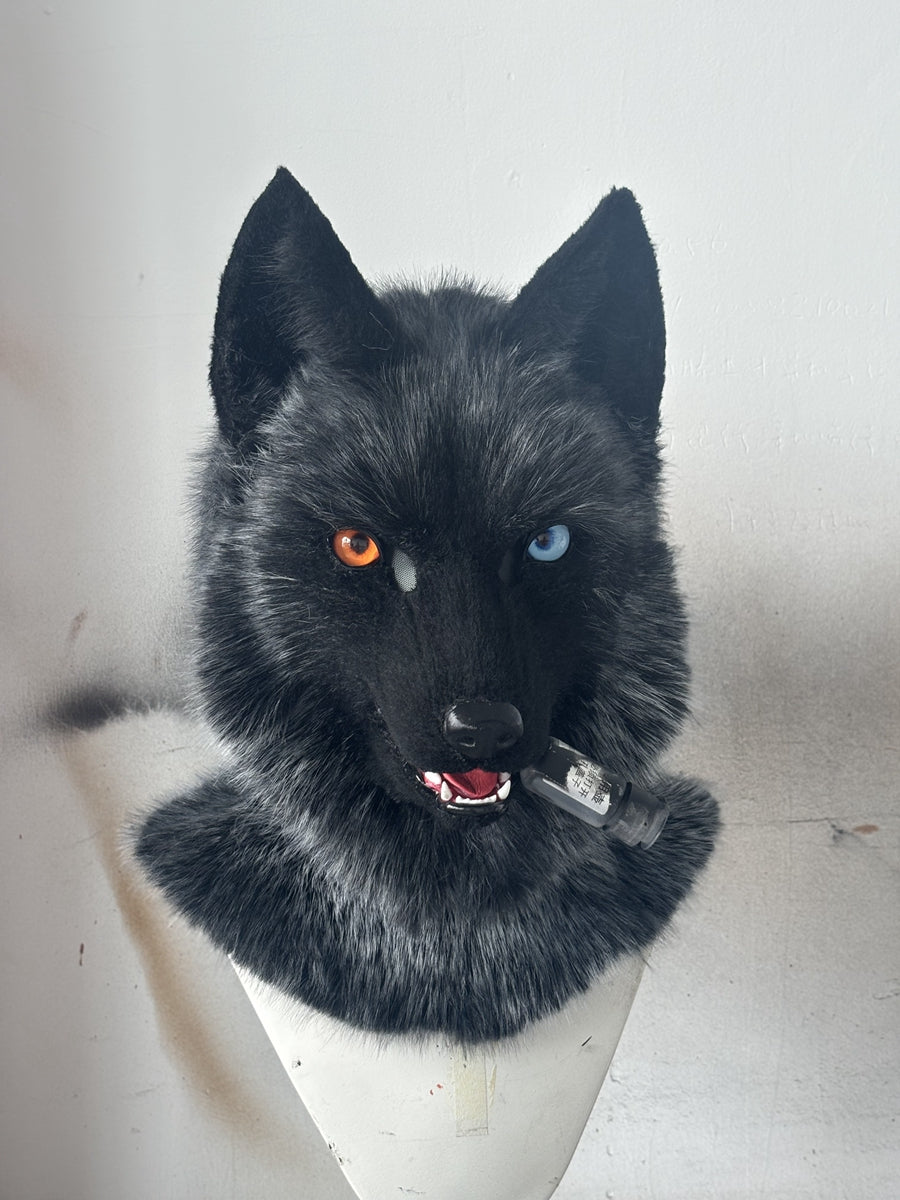 [Premade] Gray Wolf Realistic Fursuit Head Furry Costumes Mask Headdress