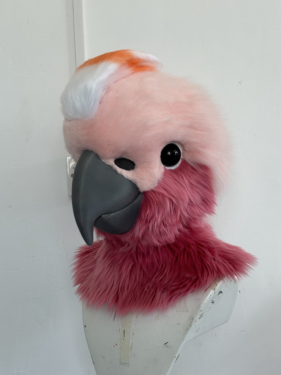 [Premade] Cockatoo Realistic Fursuit Head Furry Costumes Birds Mask Headdress
