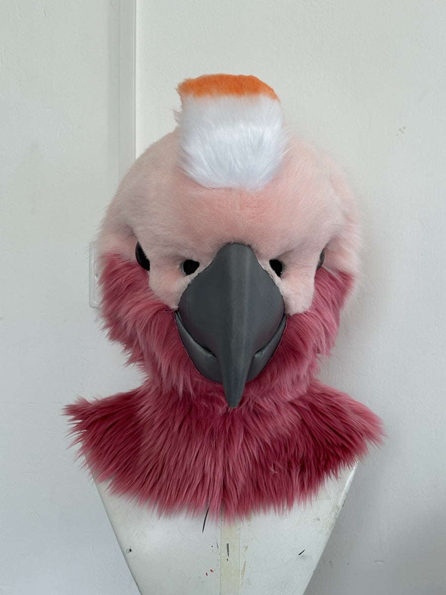 [Premade] Cockatoo Realistic Fursuit Head Furry Costumes Birds Mask Headdress