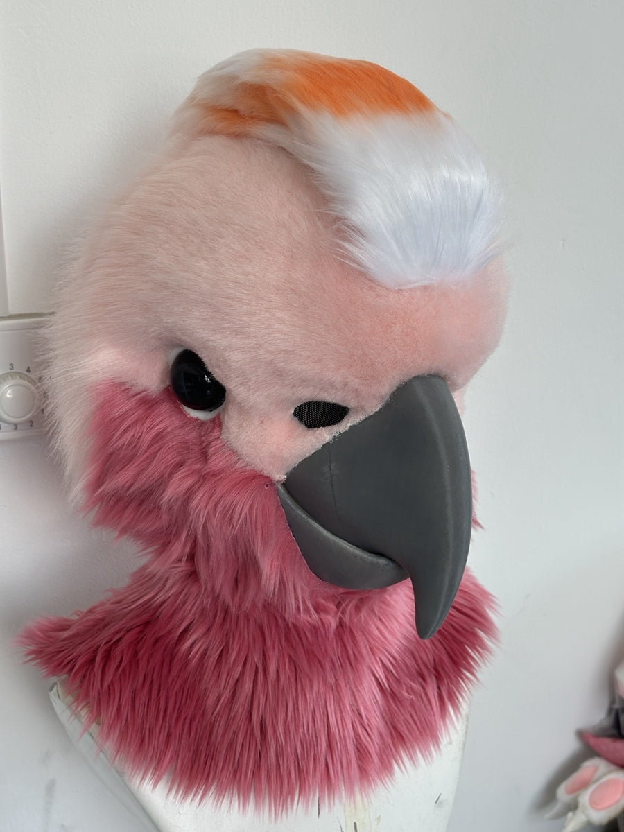 [Premade] Cockatoo Realistic Fursuit Head Furry Costumes Birds Mask Headdress