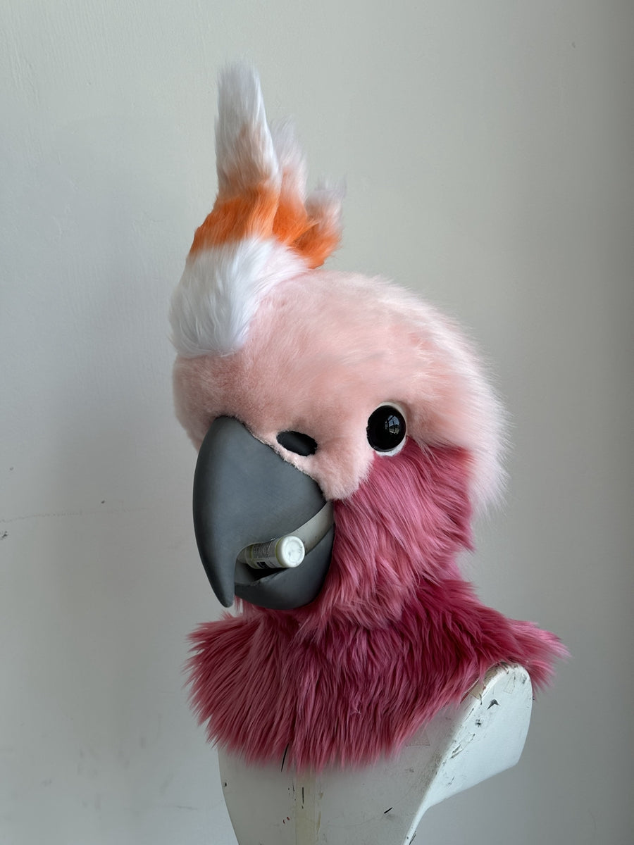 [Premade] Cockatoo Realistic Fursuit Head Furry Costumes Birds Mask Headdress