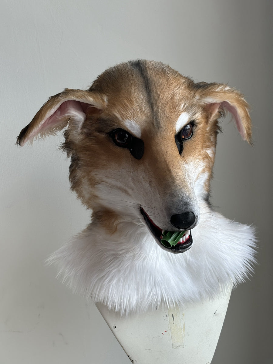 [Premade] Borzoi Dog Realistic Fursuit Head Furry Costumes Mask Headdress