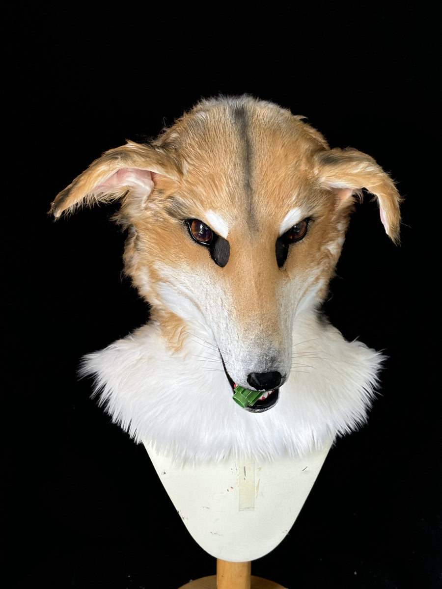 [Premade] Borzoi Dog Realistic Fursuit Head Furry Costumes Mask Headdress