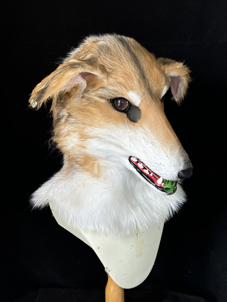 [Premade] Borzoi Dog Realistic Fursuit Head Furry Costumes Mask Headdress