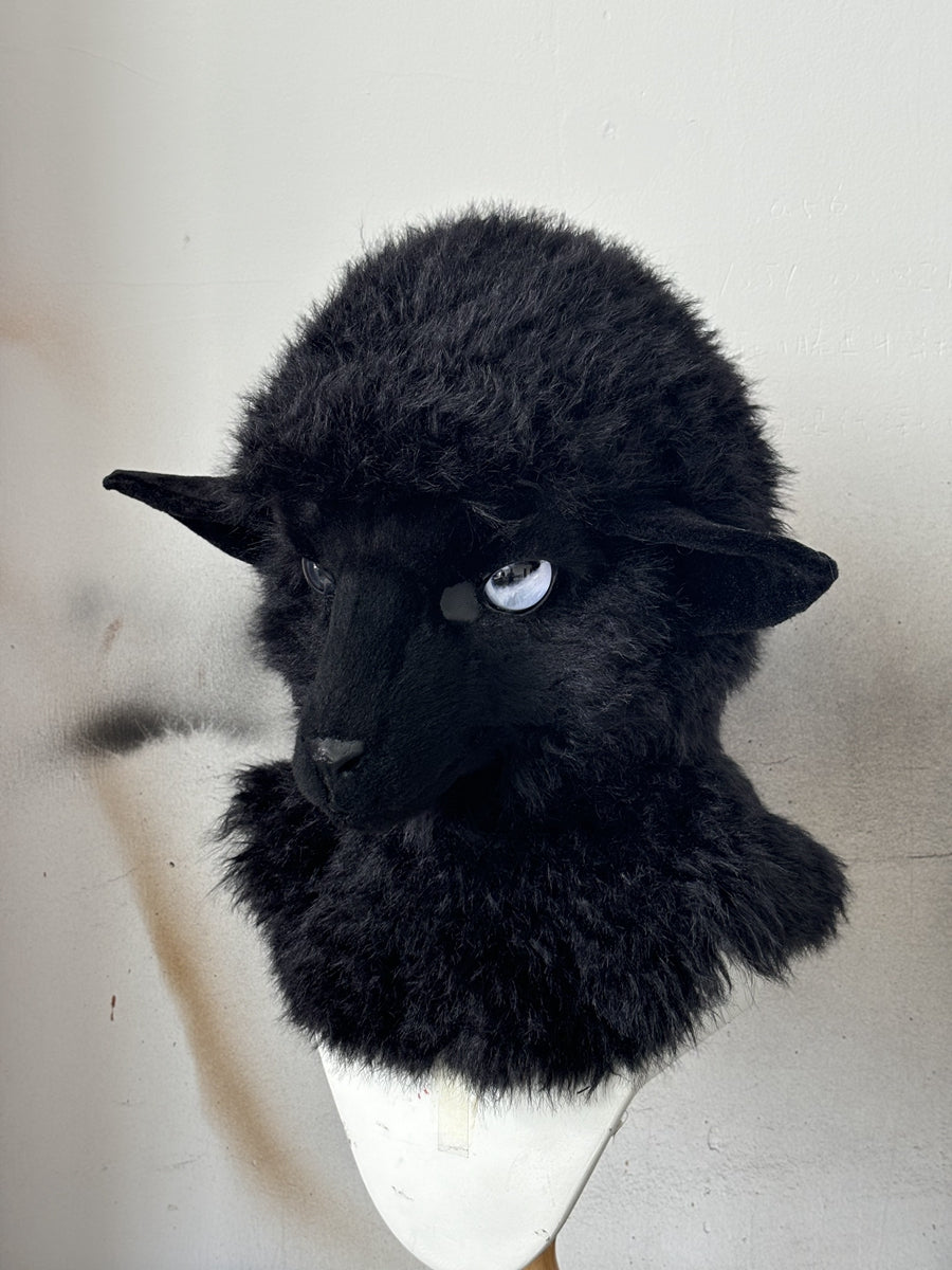 [Premade] Curly Sheep Realistic Fursuit Head Furry Costumes Mask Headdress
