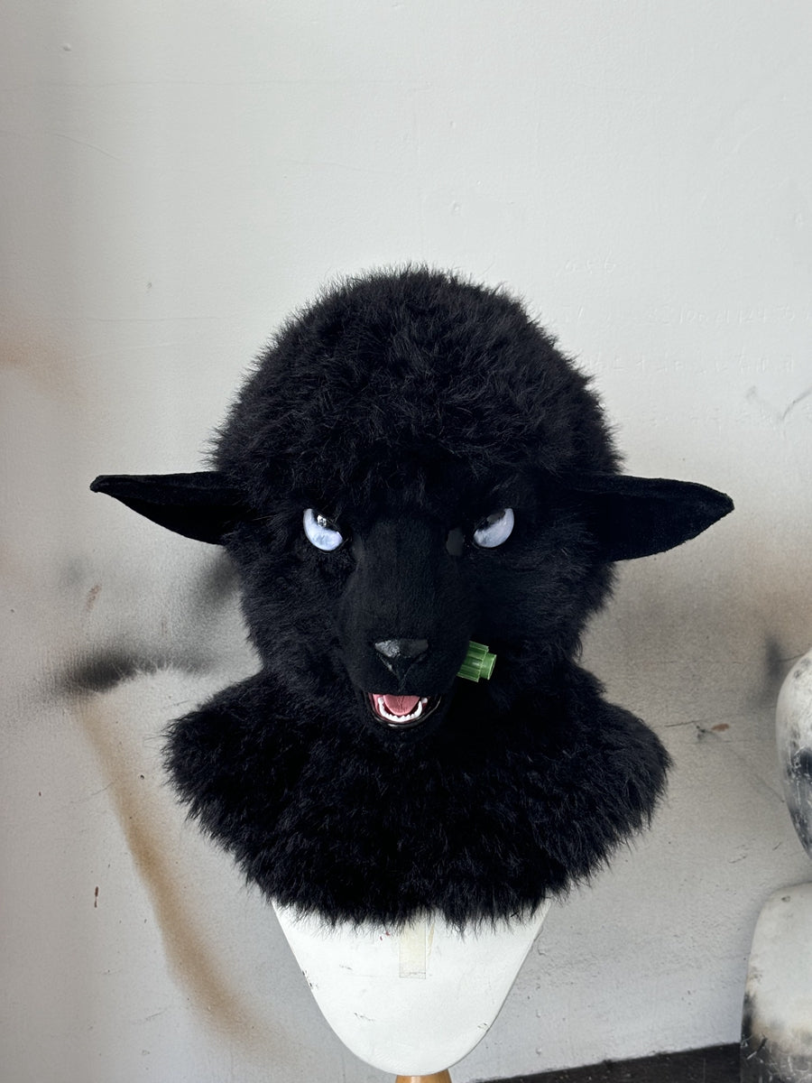 [Premade] Curly Sheep Realistic Fursuit Head Furry Costumes Mask Headdress