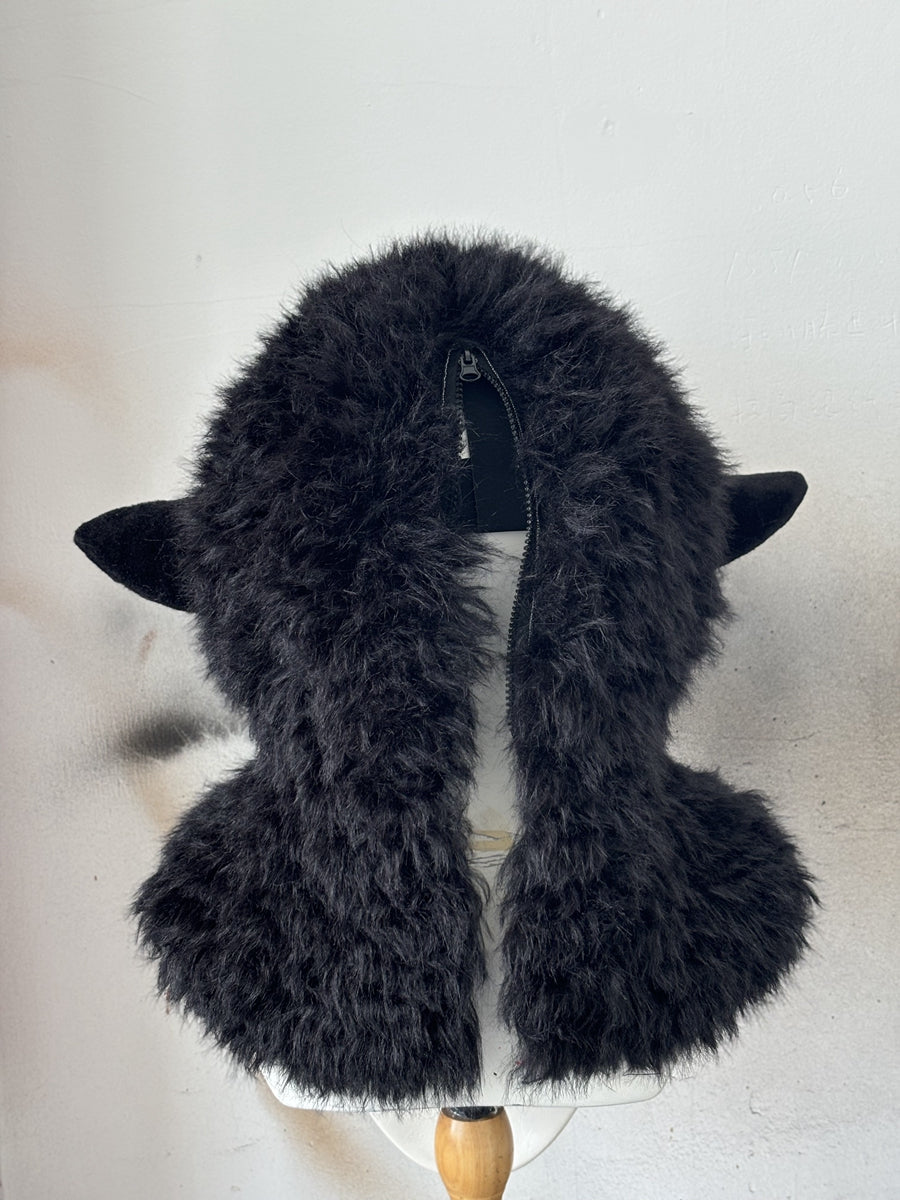 [Premade] Curly Sheep Realistic Fursuit Head Furry Costumes Mask Headdress