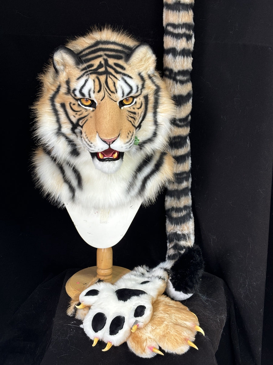 [Premade] Tiger Realistic Fursuit Partial Furry Costumes Beast Mask Headdress