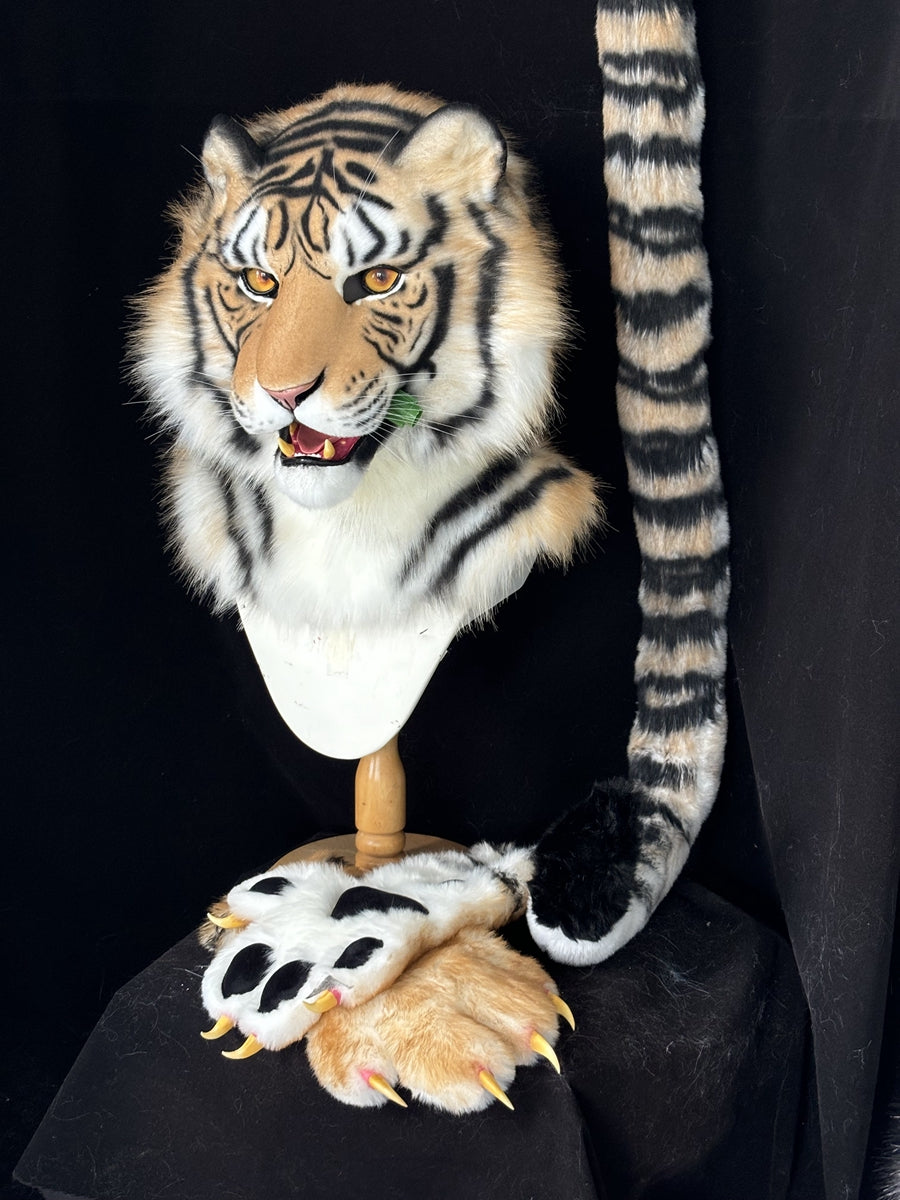 [Premade] Tiger Realistic Fursuit Partial Furry Costumes Beast Mask Headdress