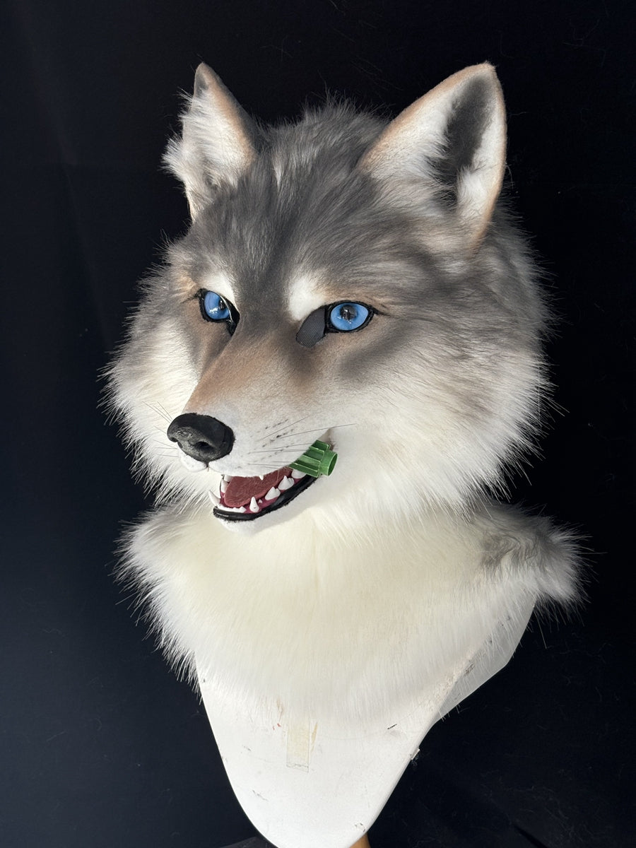 [Premade] Wolf Realistic Fursuit Head Movable Jaw Furry Headdress