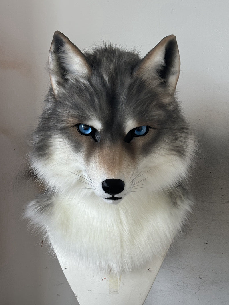 [Premade] Wolf Realistic Fursuit Head Movable Jaw Furry Headdress