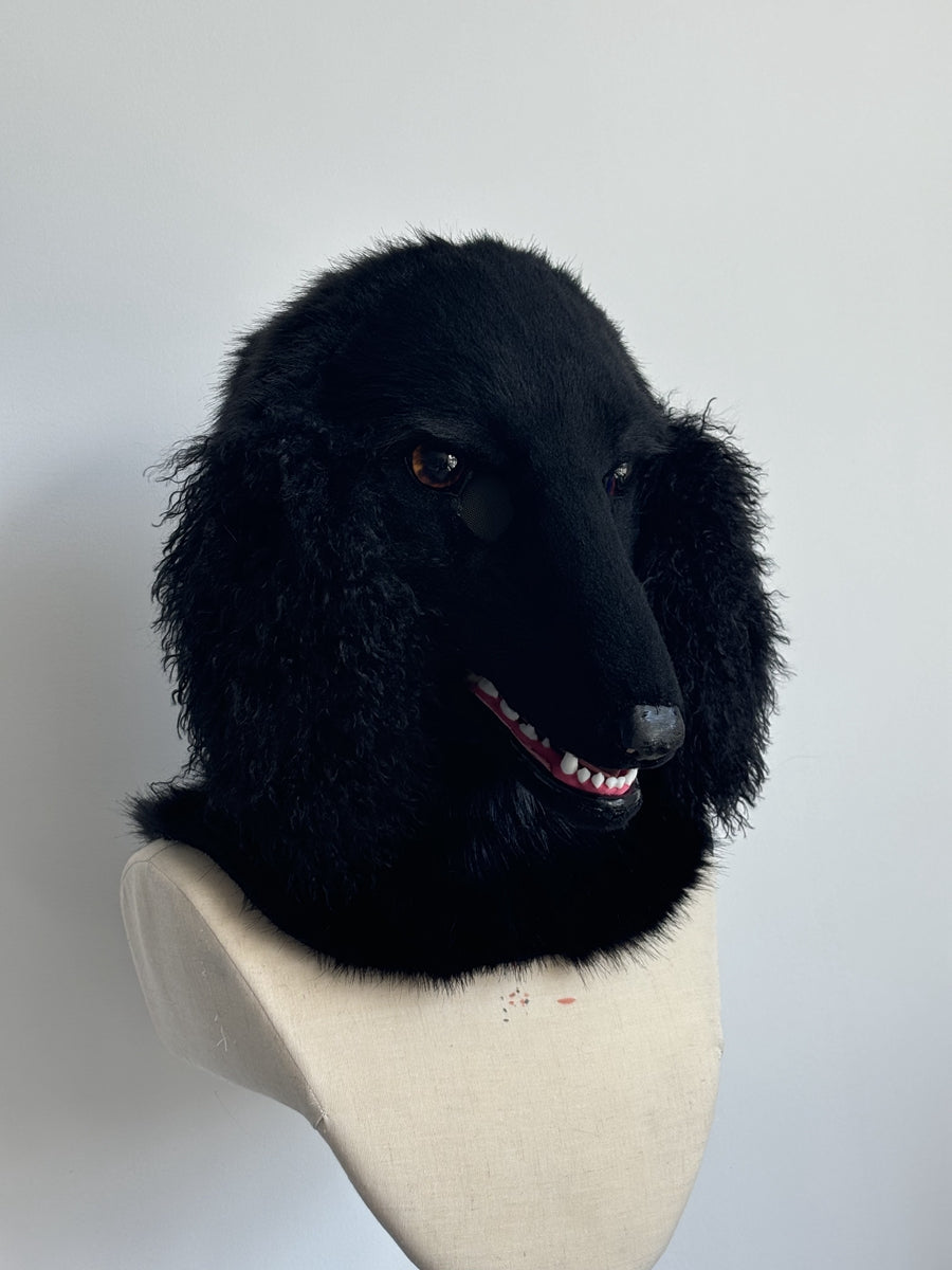 [Premade] Black Dog Realistic Fursuit Head Movable Jaw Furry Headdress