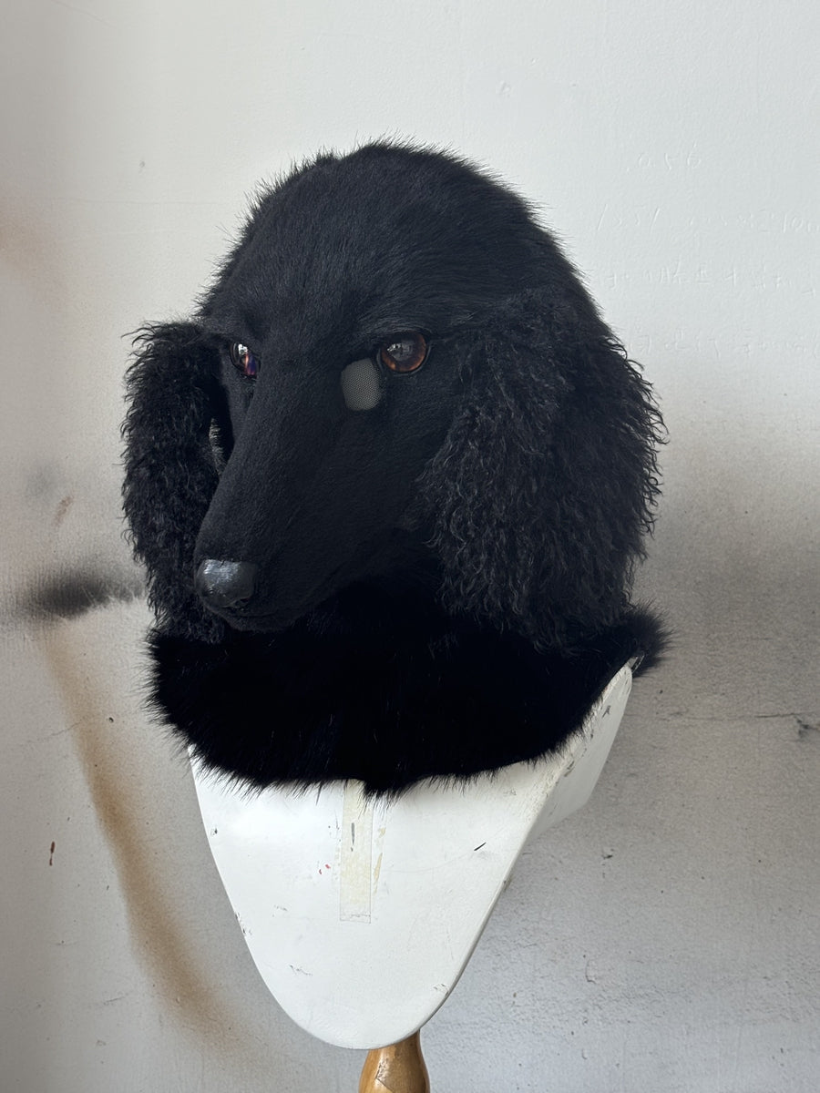 [Premade] Black Dog Realistic Fursuit Head Movable Jaw Furry Headdress