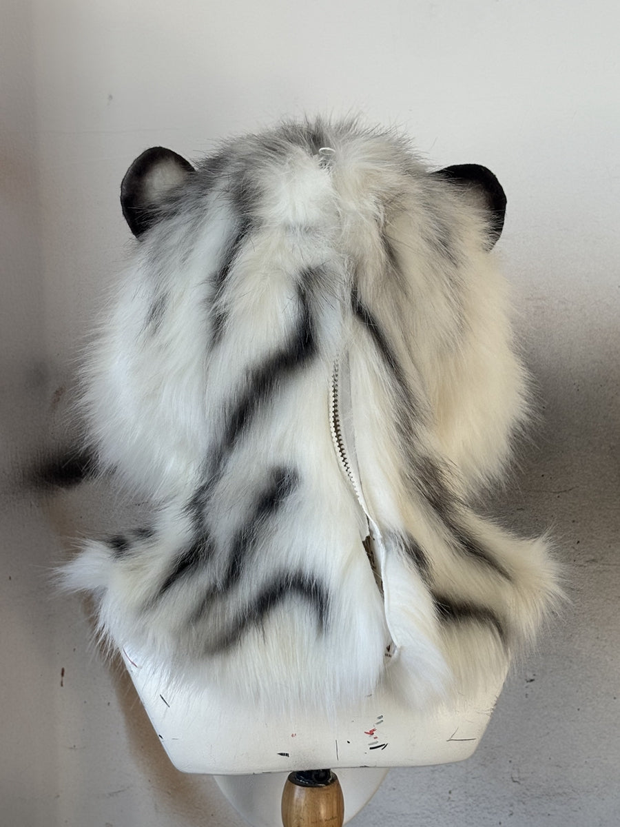 [Premade] White Tiger Realistic Fursuit Partial Furry Costumes Beast Mask Headdress