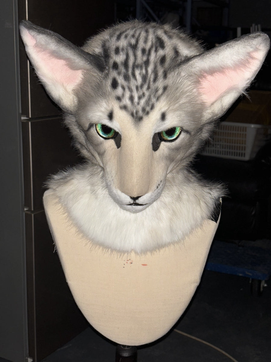 [Premade] Oriental Shorthair Cat Realistic Fursuit Head Movable Jaw