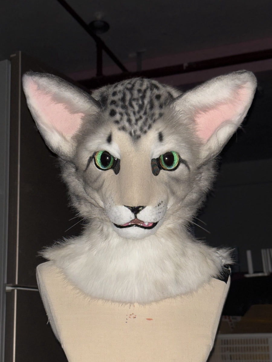 [Premade] Oriental Shorthair Cat Realistic Fursuit Head Movable Jaw