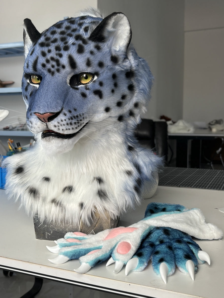 [Premade] Leopard Semi Realistic Fursuit Head and Paws