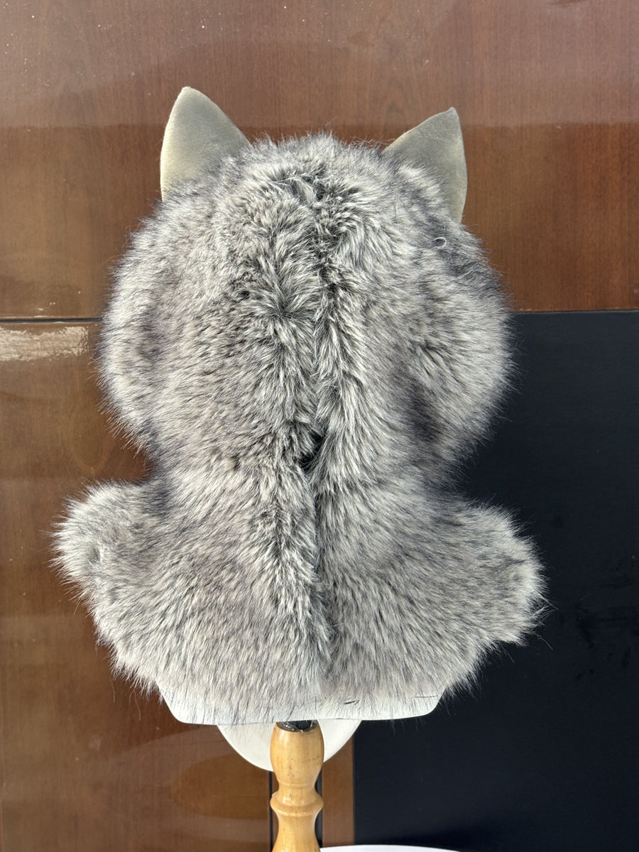 [Premade] Gray Wolf Realistic Fursuit Head Movable Jaw Werewolf Mask
