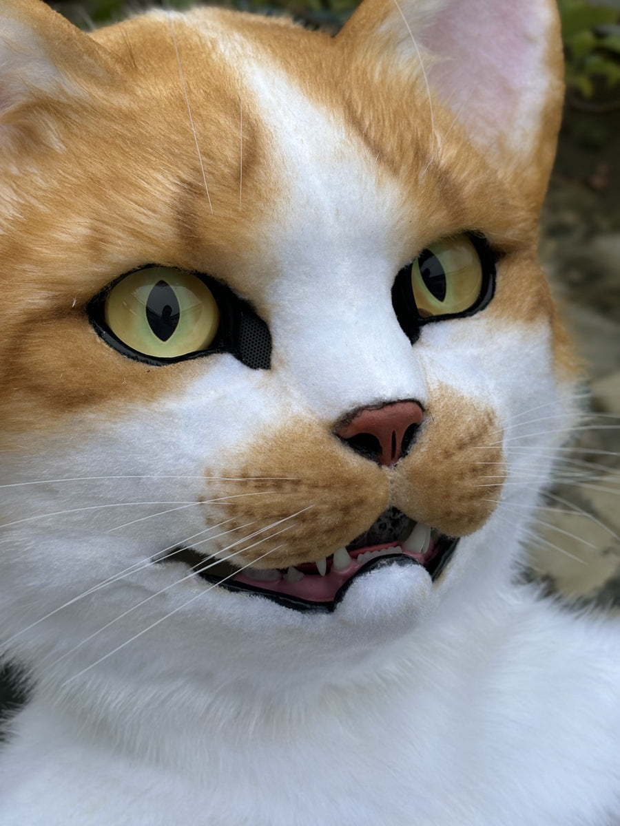 [Premade] Cute Cat Realistic Fursuit Head Movable Jaw Kitty Mask
