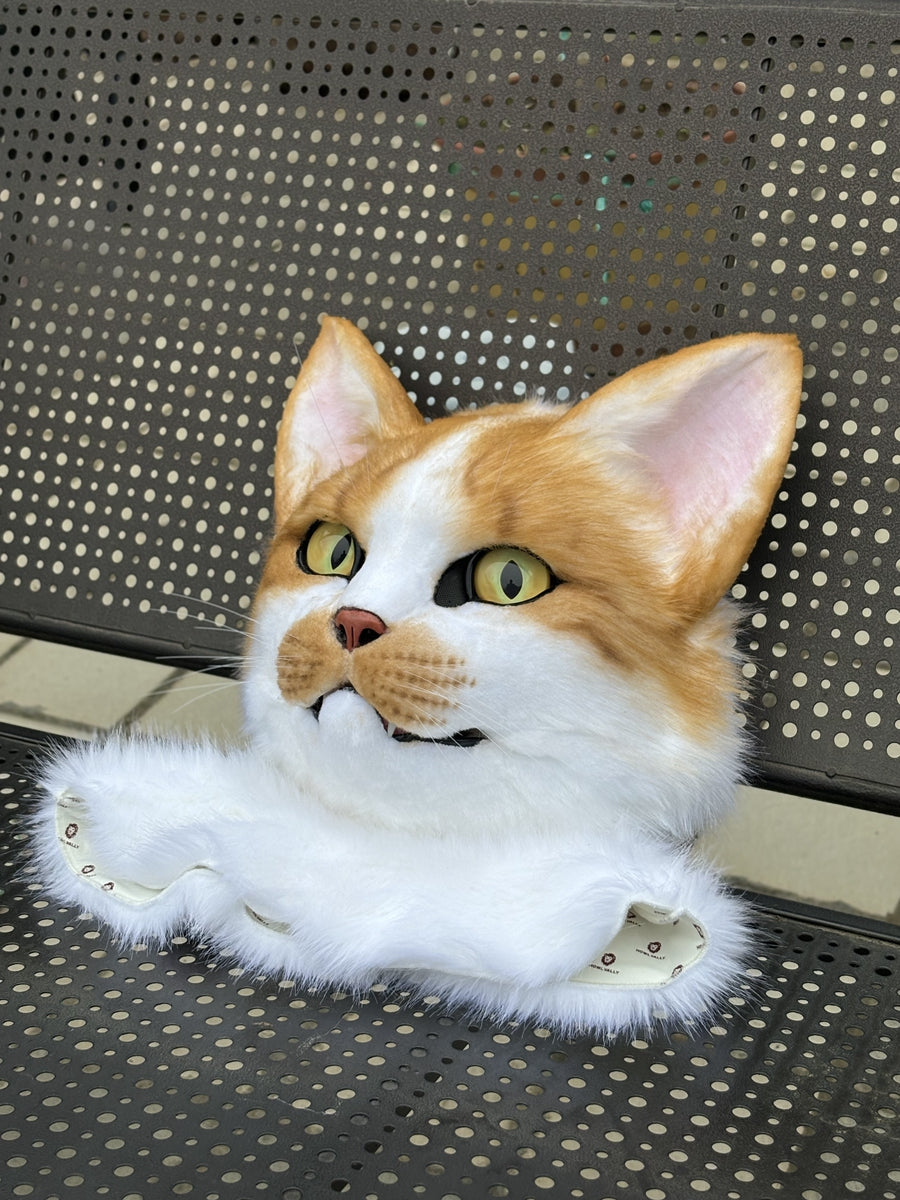 [Premade] Cute Cat Realistic Fursuit Head Movable Jaw Kitty Mask